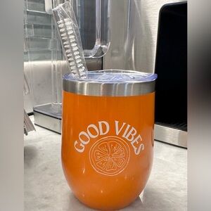 Good Vibes Orange Tumbler - Brand New!